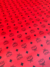 Load image into Gallery viewer, Handmade Bag Material Pure Red MCM Vinyl for DIY Custom Sneakers Upholstery