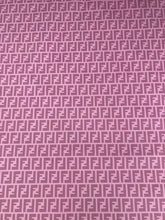 Load image into Gallery viewer, Pink Purple Fendi FF Custom Vinyl Designer Fabric for DIY Crafts Upholstery