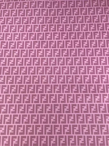 Pink Purple Fendi FF Custom Vinyl Designer Fabric for DIY Crafts Upholstery