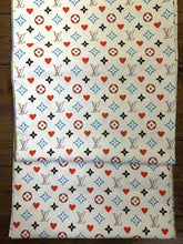Load image into Gallery viewer, White LV Valentine&#39;s Day Heart Monogram Custom Sneaker Fabric DIY Sewing Material Sold by Yard