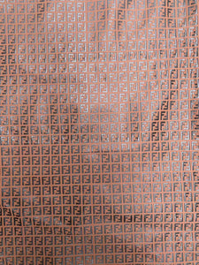 Classic Brown Fendi Embossed Leather Fabric for DIY Sewing Crafts Handmade Bag