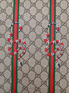 Gucci Snake Custom Vinyl Leather Fabric for Sneakers DIY Sewing Upholstery Home Decor