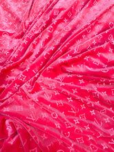 Load image into Gallery viewer, Pink Louis Vuitton LV Velvet Fabric