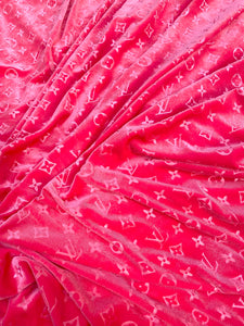 Pink Louis Vuitton LV Velvet Fabric