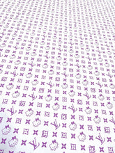 Load image into Gallery viewer, Light Purple Hello Kitty LV Vinyl Leather Fabric for Handmade Sneakers Custom Nail