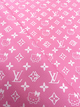 Load image into Gallery viewer, Light Pink Hello Kitty LV Vinyl Faux Leather Fabric for Handmade DIY Crafts Sneakers