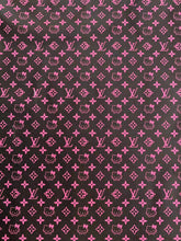 Load image into Gallery viewer, Black Pink Hello Kitty Vinyl Faux Leather Fabric for Handmade DIY Crafts Sneakers Nail Panel