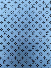 Load image into Gallery viewer, Premium Black Grey LV Monogram Vinyl Leather Fabric for Bag Handmade Sewing DIY