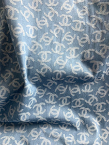Custom Fabric Washed Denim Chanel for Handmade Sneakers Apparel Upholstery