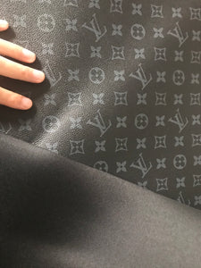 Classic black grey lv leather vinyl fabric for bag handmade custom furniture