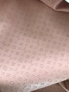 Pink Louis Vuitton Embossed Faux Leather Fabric Small Letter Car Upholstery