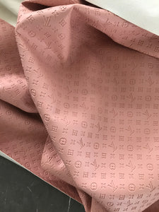 Pink Louis Vuitton Embossed Faux Leather Fabric Small Letter Car Upholstery