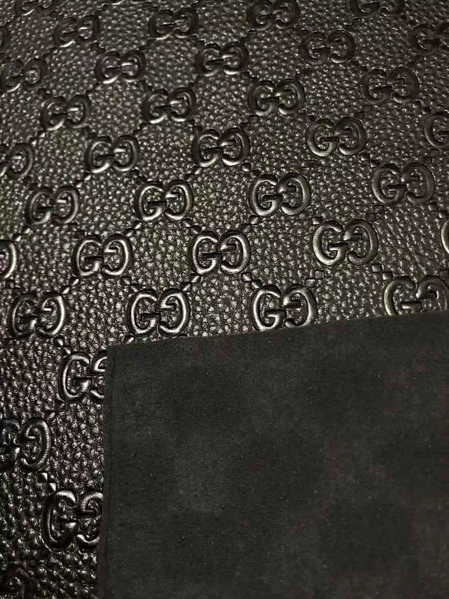 Black embossed LV craft Faux leather fabric by yard – MingFabricStore