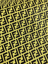 Load image into Gallery viewer, Bright Yellow Fendi FF Vinyl Faux Leather for Custom Shoe Car Upholstery