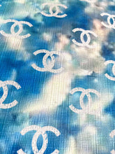Load image into Gallery viewer, Blue Halo Dyeing Chanel Faux Leather Vinyl for Custom Handmade