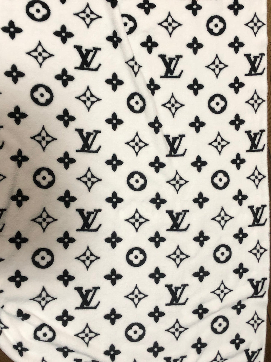 Cozy faux fur Wellsoft fabric with LV Inspired multicolor Monogram pri –  logofabrics