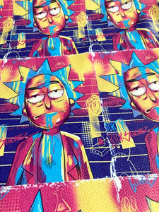 Rick and Morty Printing Leather Handmade Material for Sneakers Custom