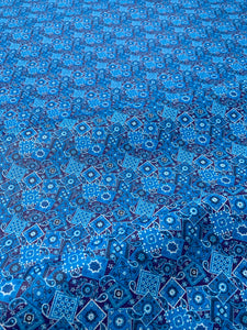 Blue Bandana Custom Designer Faux Leather by Yard Material for Sneakers Upholstery