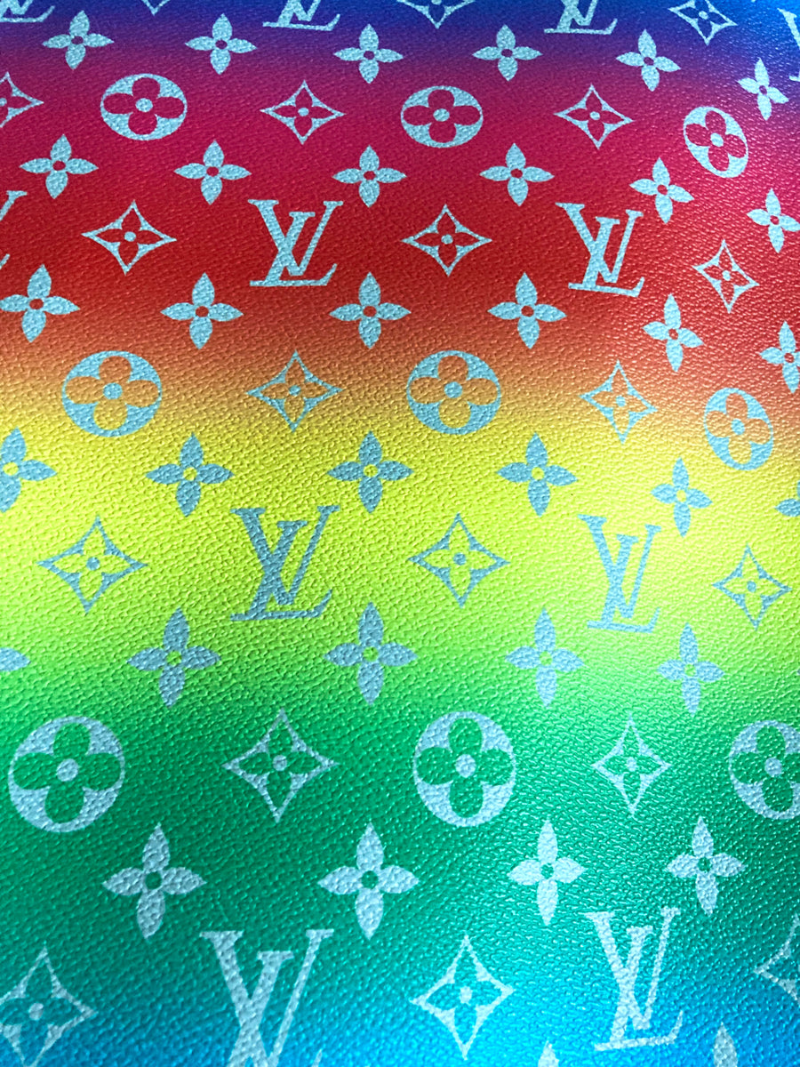 Faux Leather LV rainbow