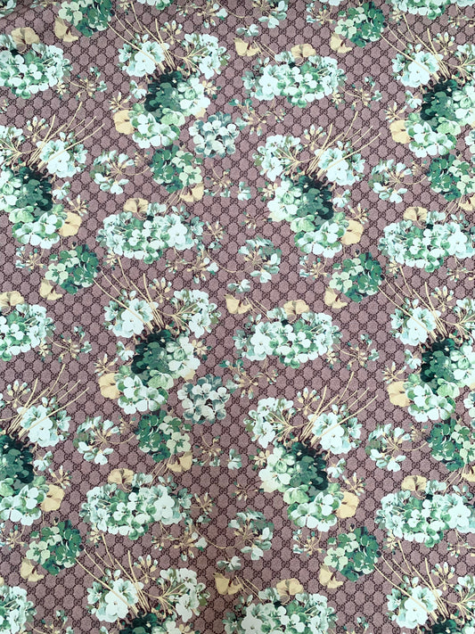 Custom Designer Vinyl Gucci Flower Leather Fabric Sold by Yard for DIY Sewing Sneakers Upholstery