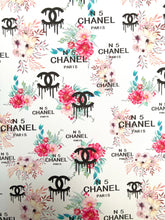 Load image into Gallery viewer, Chanel N5 Paris Custom Vinyl Leather Fabric Sold by Yard for DIY Sewing Upholstery