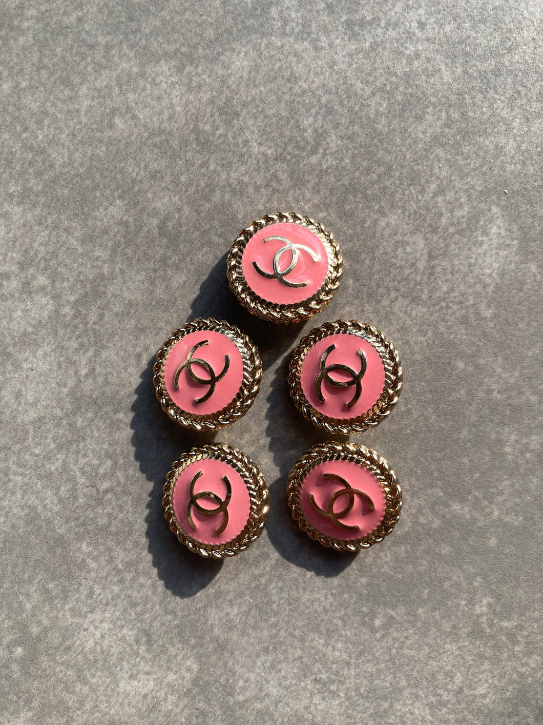 Handmade Designer Pink Chanel Buttons for Custom Apparel