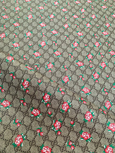 Custom Designer Leather Floral Gucci Print Fabric for Sneakers Crafts Sewing