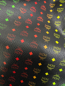 Custom Faux Leather Colorful MCM Material for DIY Sewing Upholstery Projects