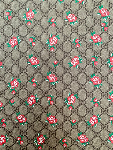 Custom Designer Leather Floral Gucci Print Fabric for Sneakers Crafts Sewing