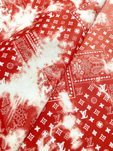 Load image into Gallery viewer, Red Denim Dye LV Custom Craft Vinyl Leather