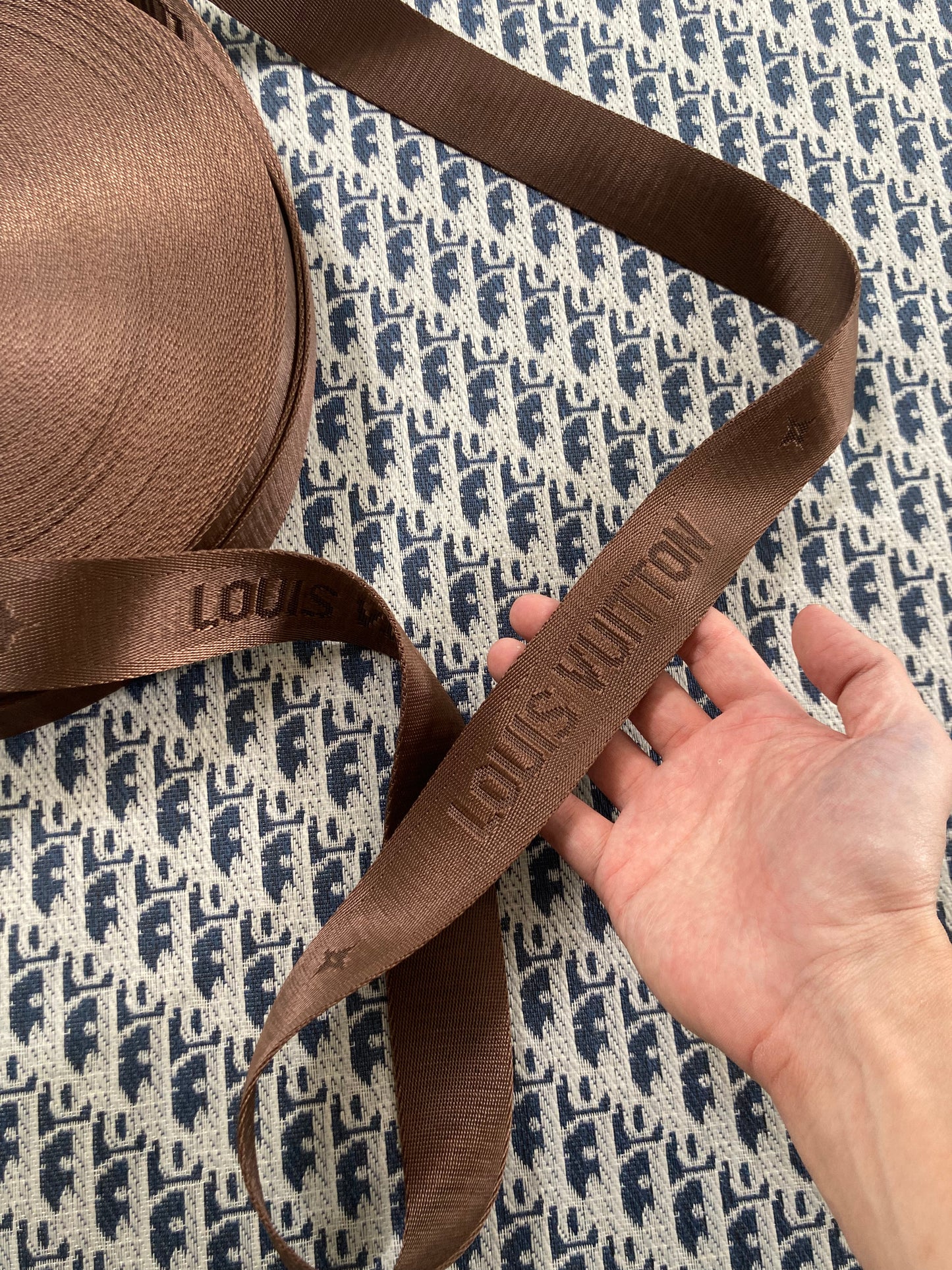 Sangle de sac personnalisée LV Straps marron pour réparation de sac fait main DIY