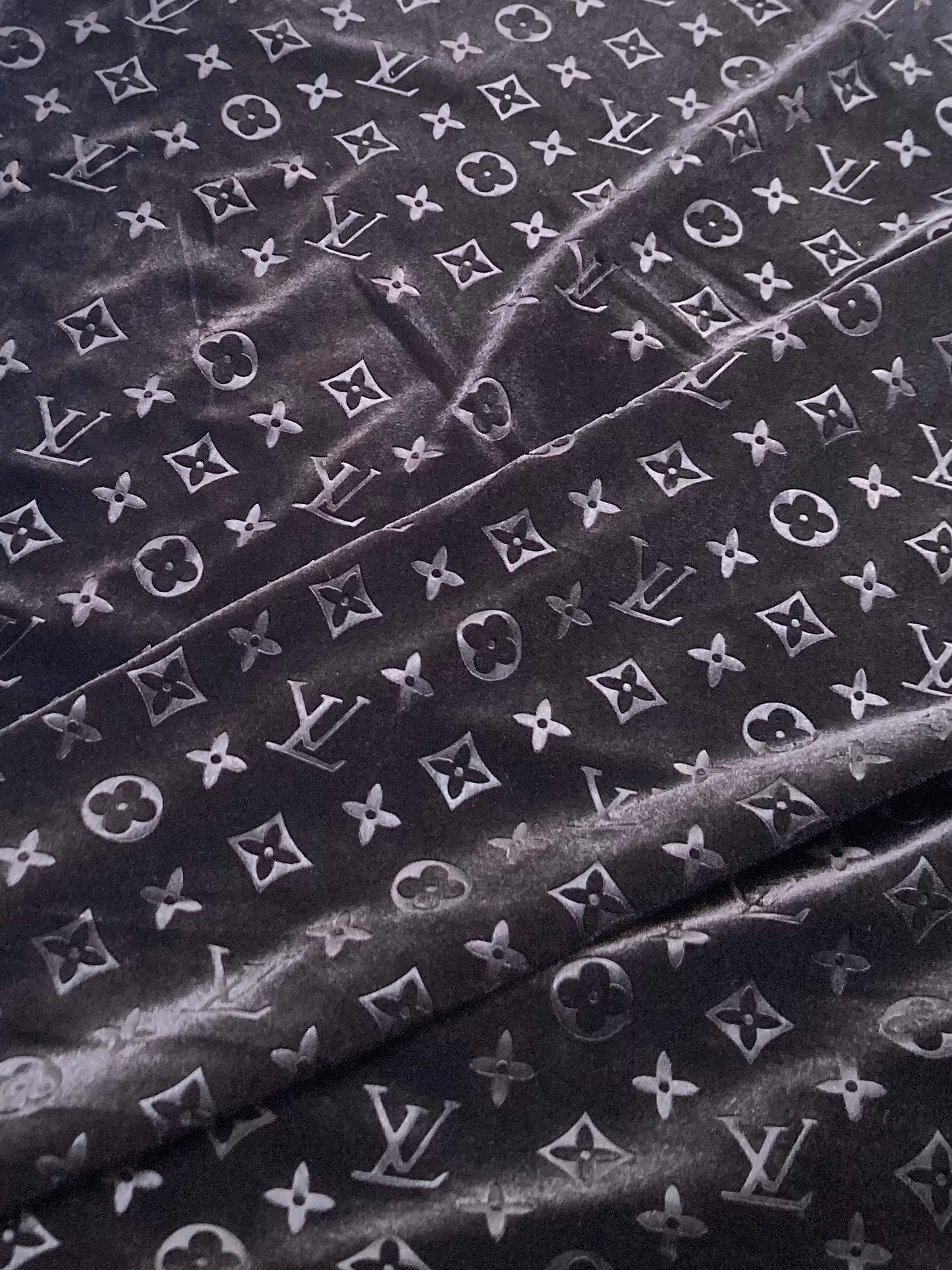 Black Louis Vuitton LV Velvet Fabric