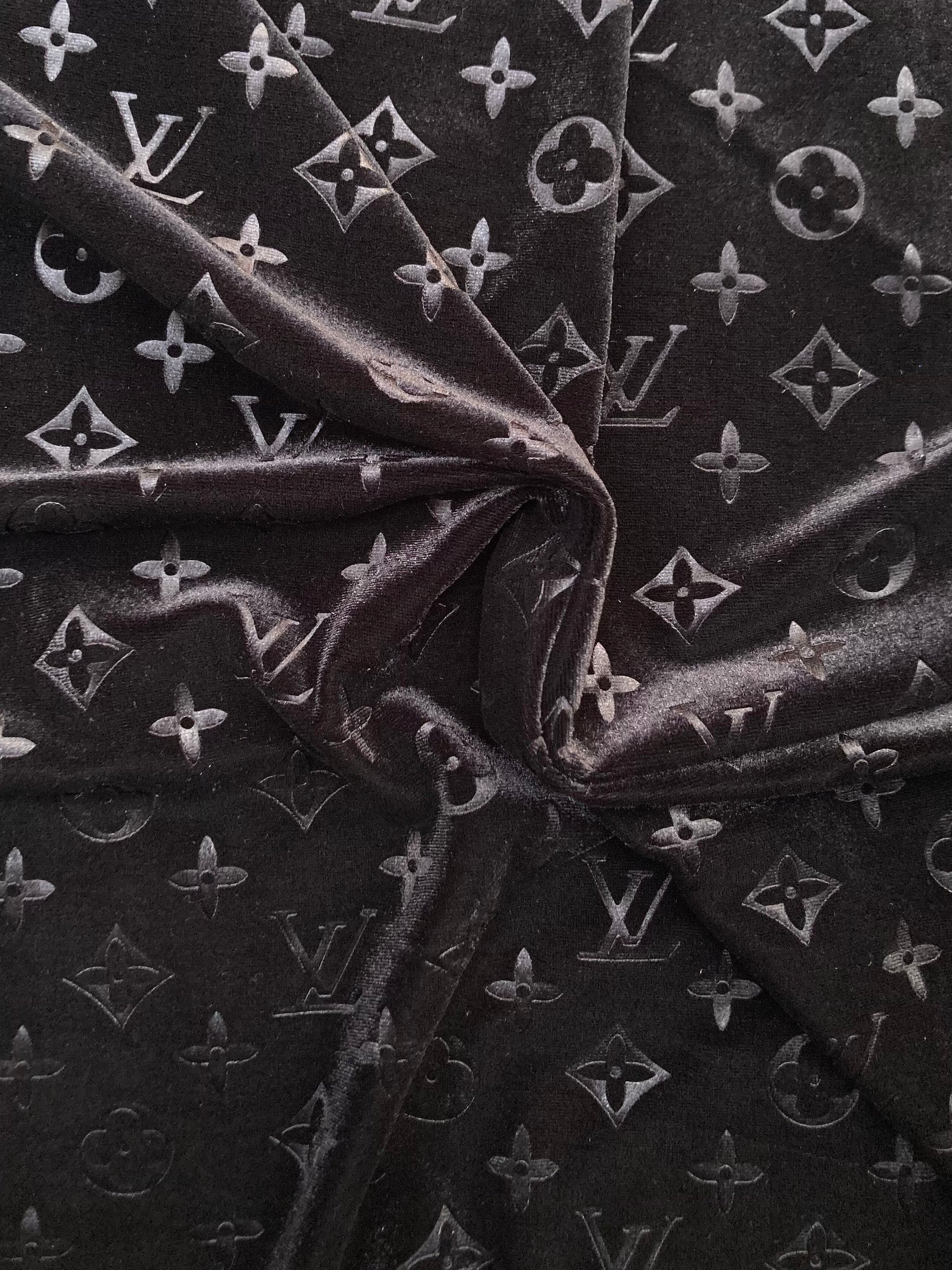 Black Louis Vuitton LV Velvet Fabric