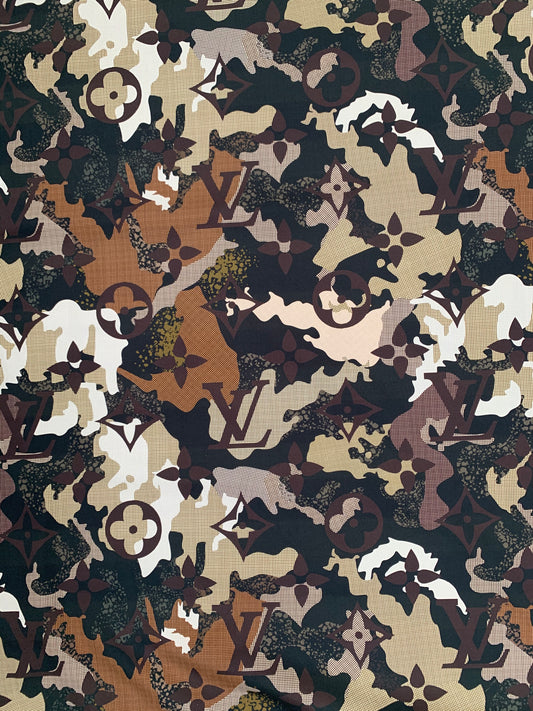 Tissu de chemise en coton à coudre Camouflage LV Quilting pour vêtements personnalisés Fait main DIY