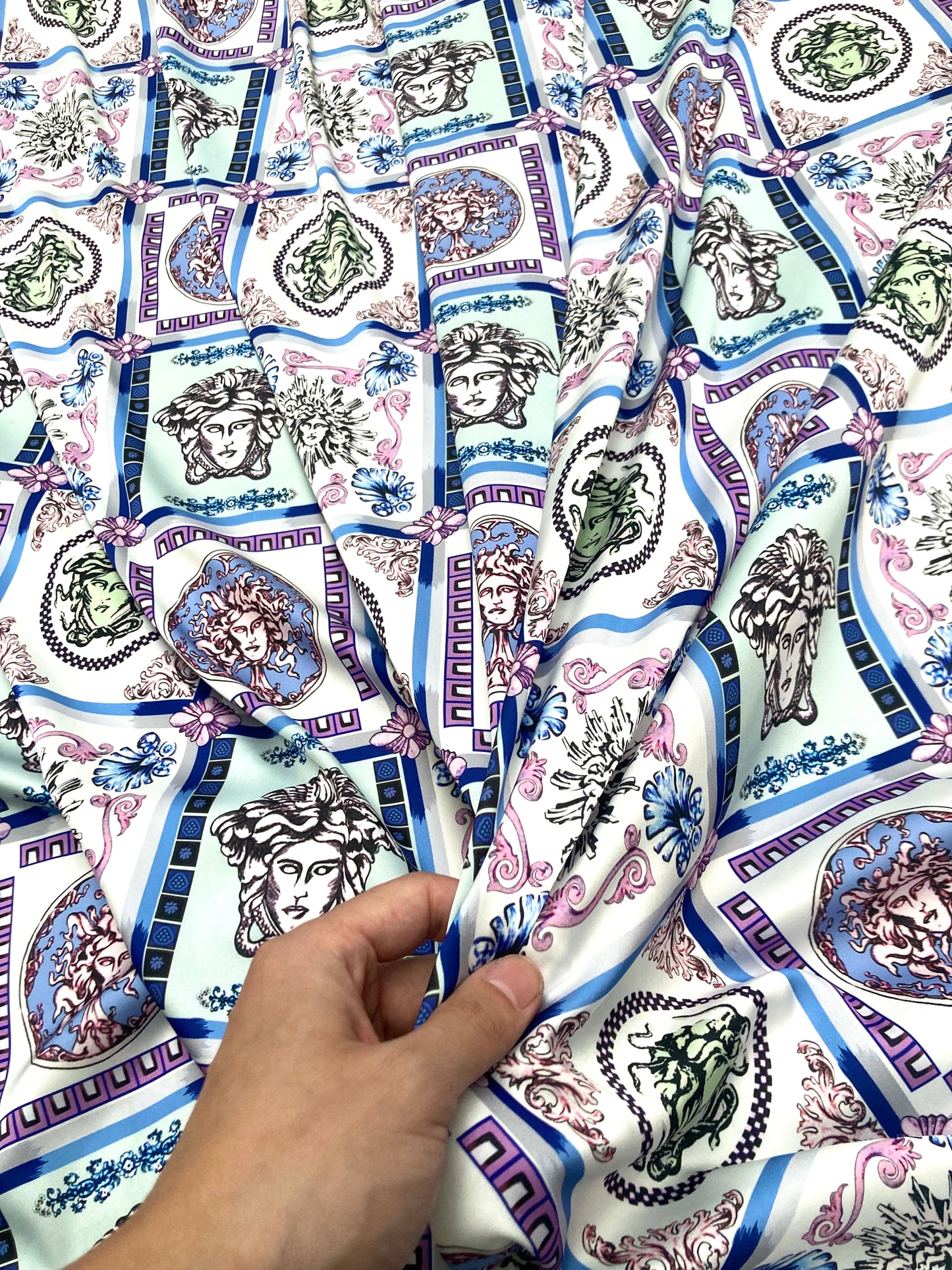 Silk Versace Scarf Fabric for Custom Clothing Pajama Handmade DIY