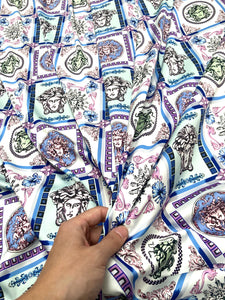 Silk Versace Scarf Fabric for Custom Clothing Pajama Handmade DIY