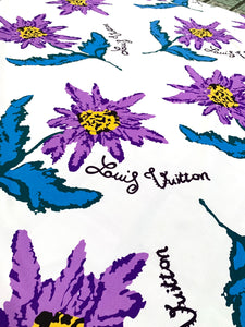 Beautiful Flower Louis V Cotton Fabric for Clothing Sewing DIY Custom