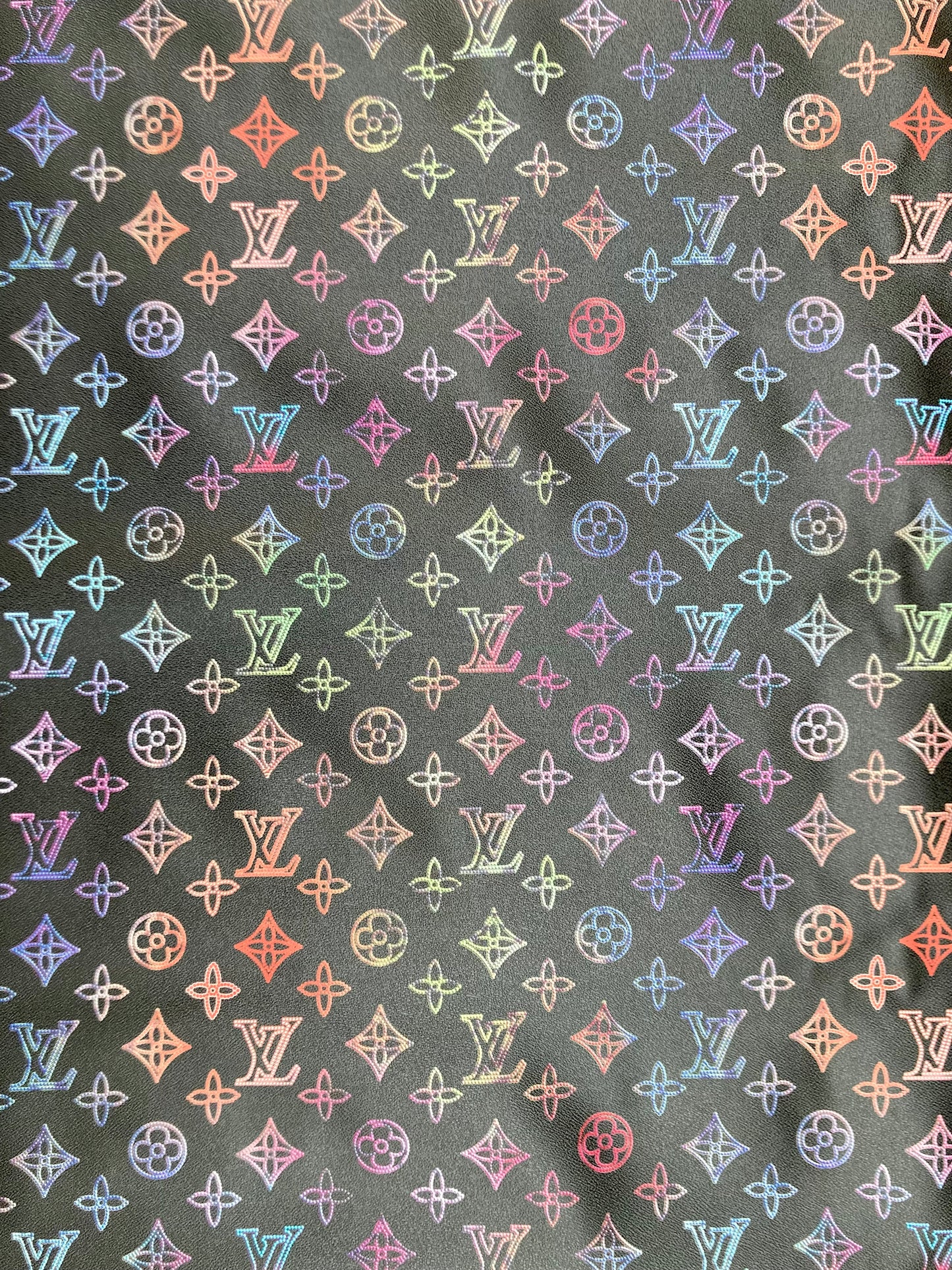 Custom Vinyl Colorful LV Monogram Leather for DIY Handmade Crafts