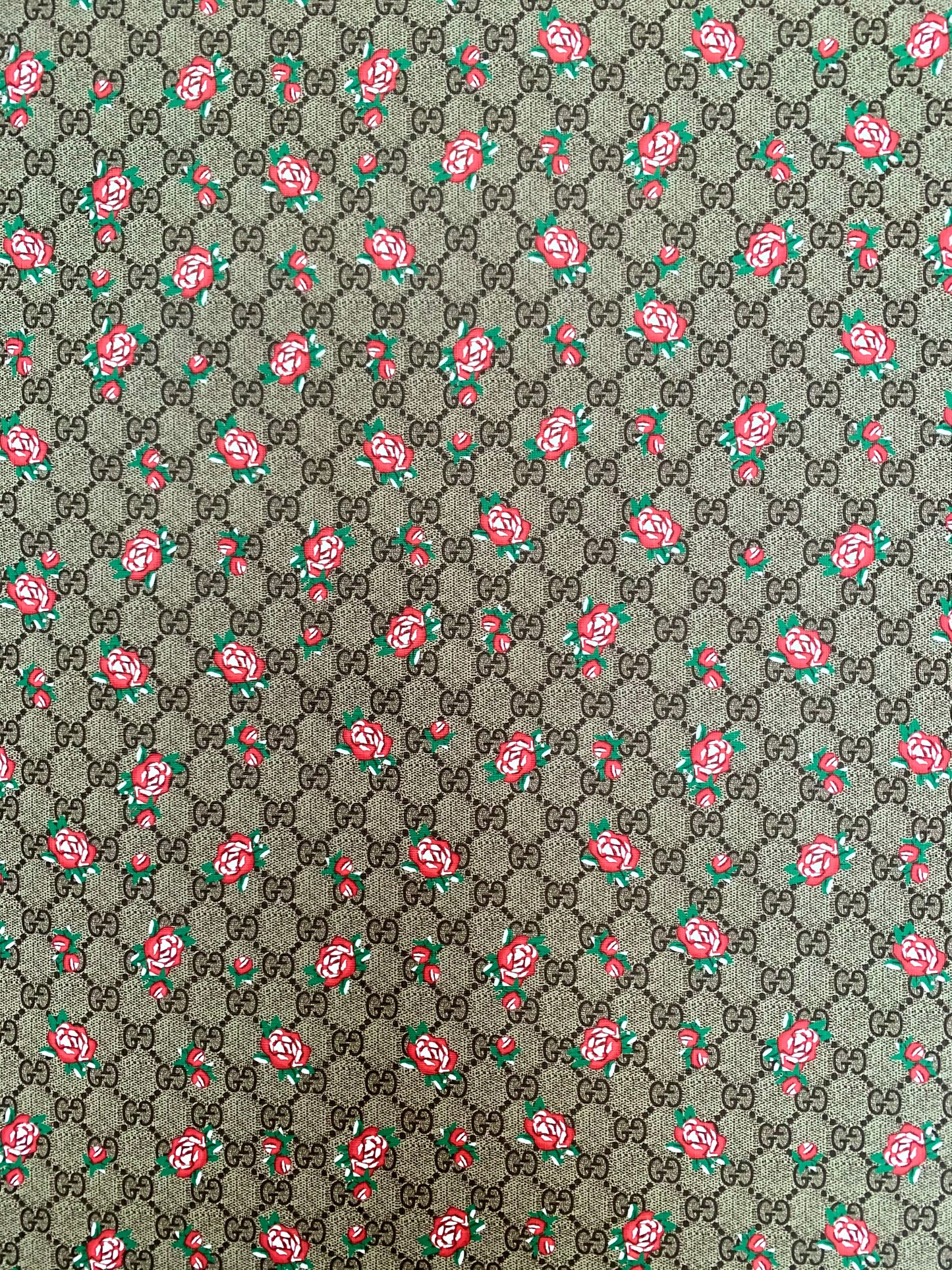 Custom Designer Leather Floral Gucci Print Fabric for Sneakers Crafts Sewing