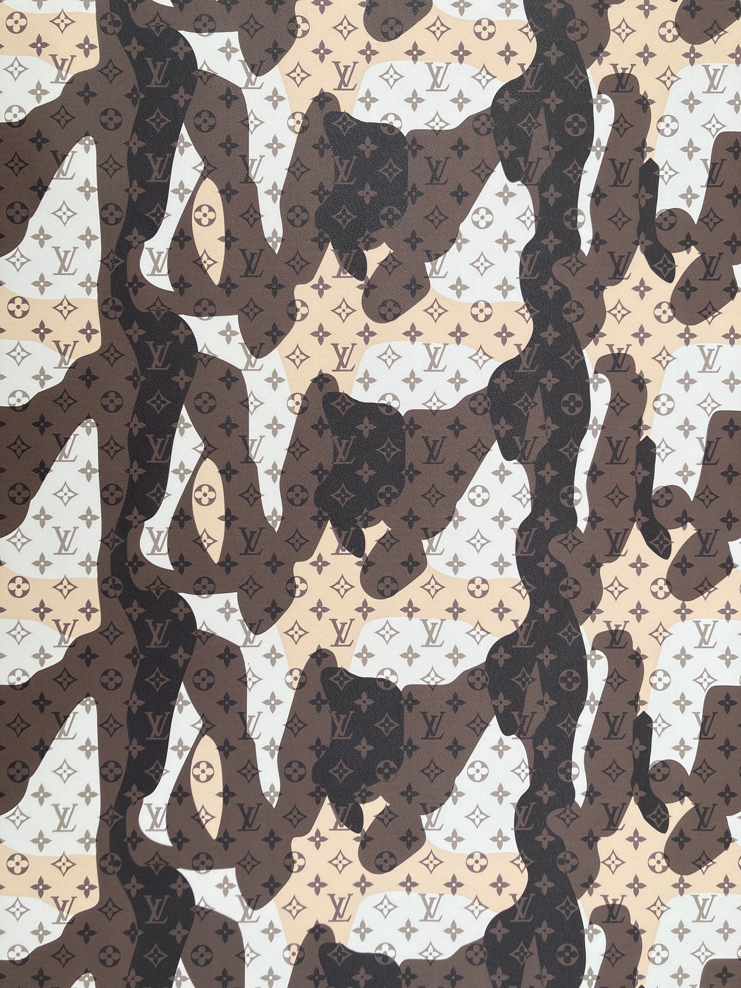 LV Camo Leather Fabric