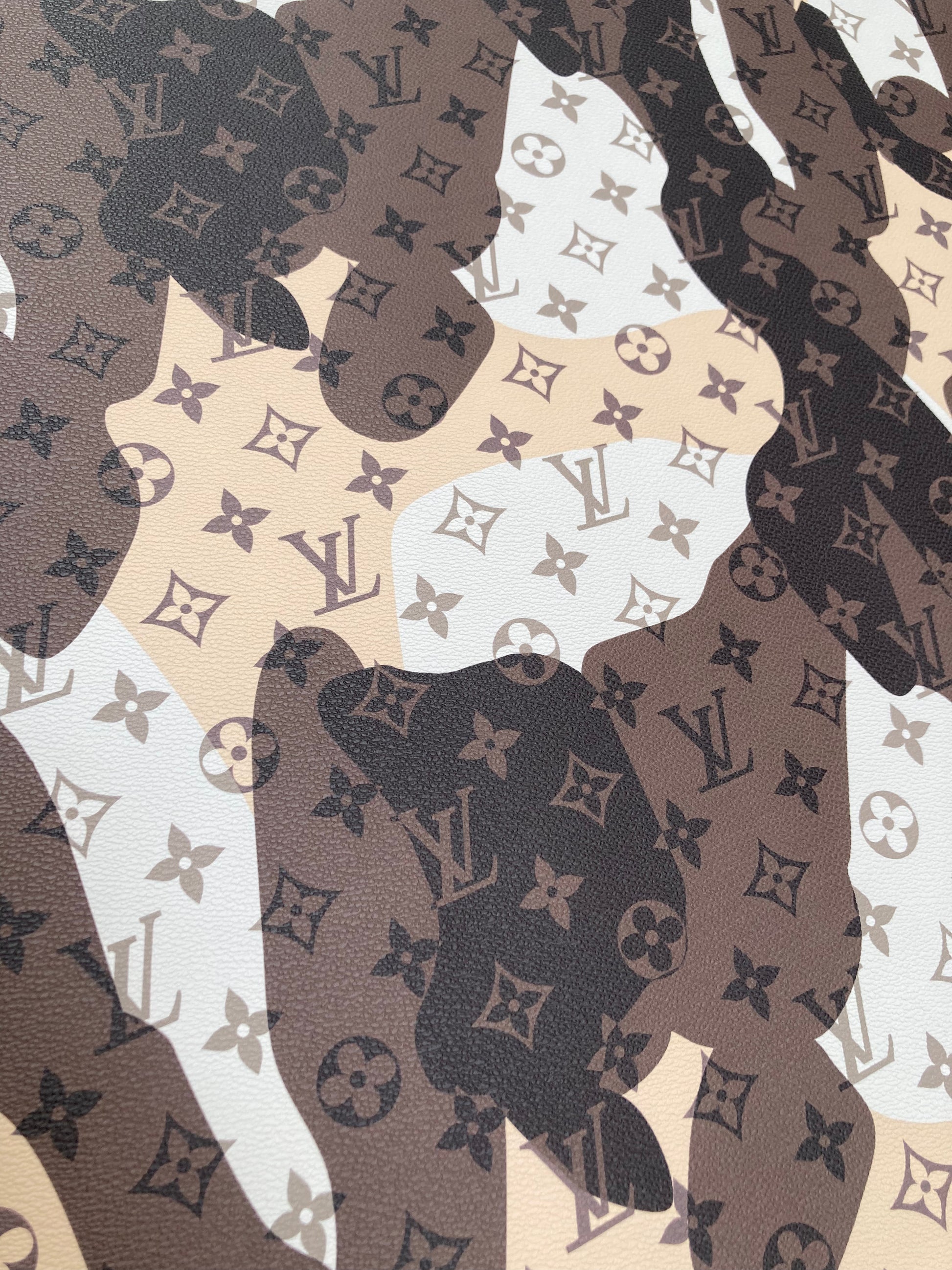 LV Camo Leather Fabric