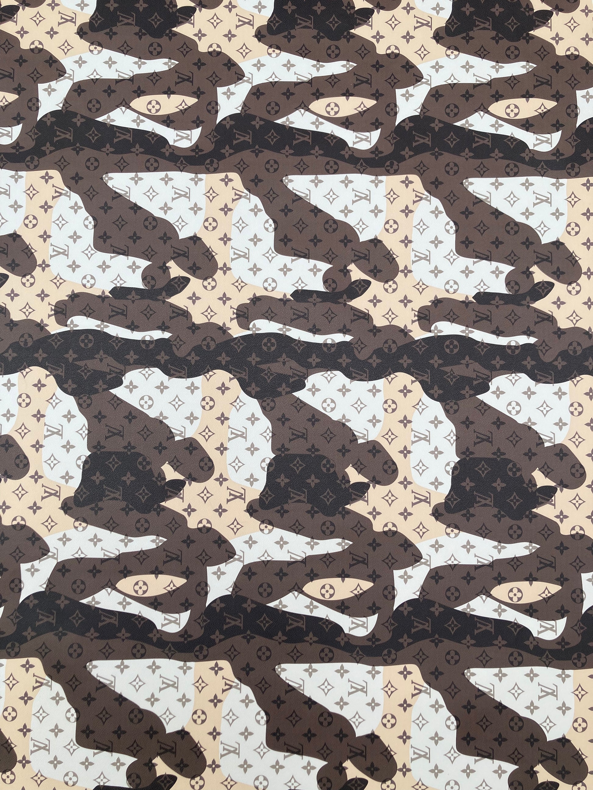 LV Camo Leather Fabric