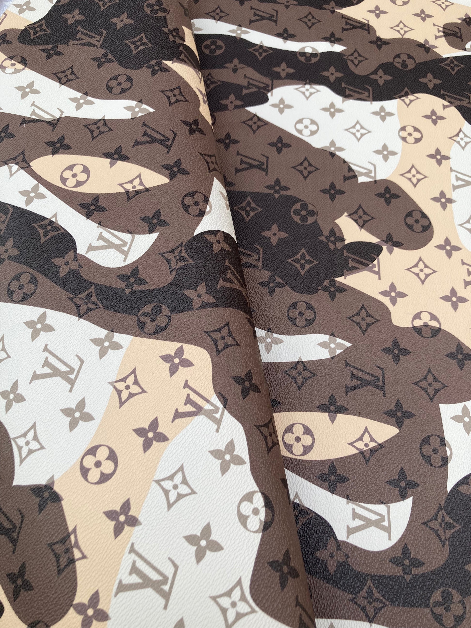 LV Camo Leather Fabric