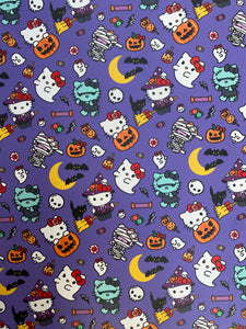 Hello Kitty Halloween Costumes Cartoon Faux Leather Fabric for DIY Crafts Sneakers