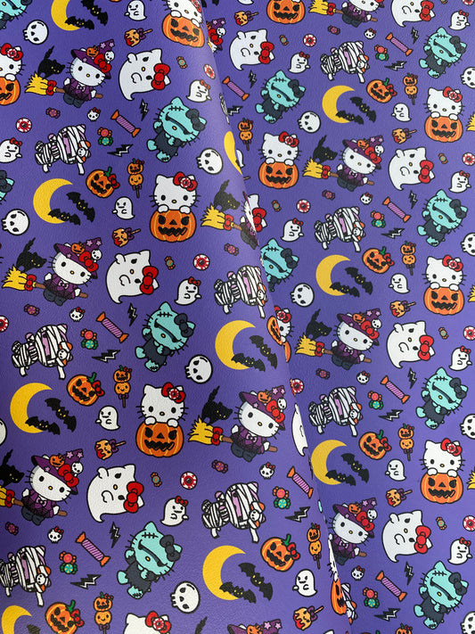 Tissu en similicuir pour costumes d'Halloween Hello Kitty pour baskets de bricolage