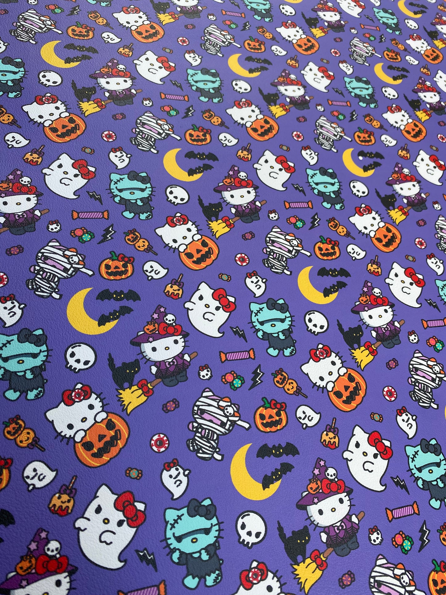 Hello Kitty Halloween Costumes Cartoon Faux Leather Fabric for DIY Crafts Sneakers