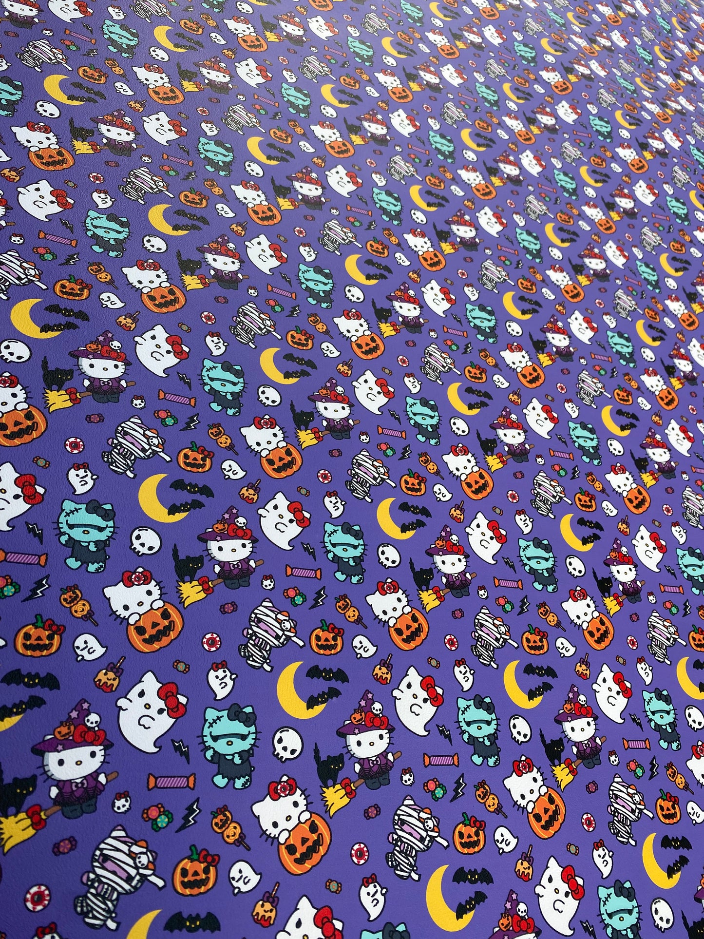 Hello Kitty Halloween Costumes Cartoon Faux Leather Fabric for DIY Crafts Sneakers