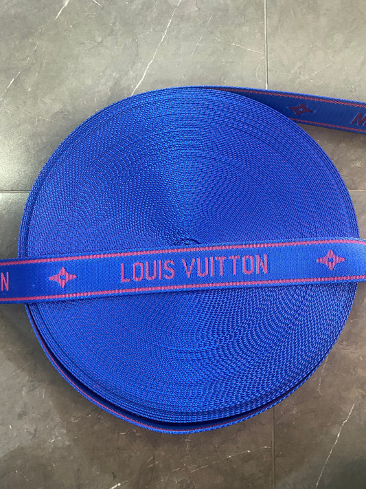 Lebendiges blau-rotes Louis Vuitton LV-Band für handgefertigte DIY-Basteltaschenreparatur