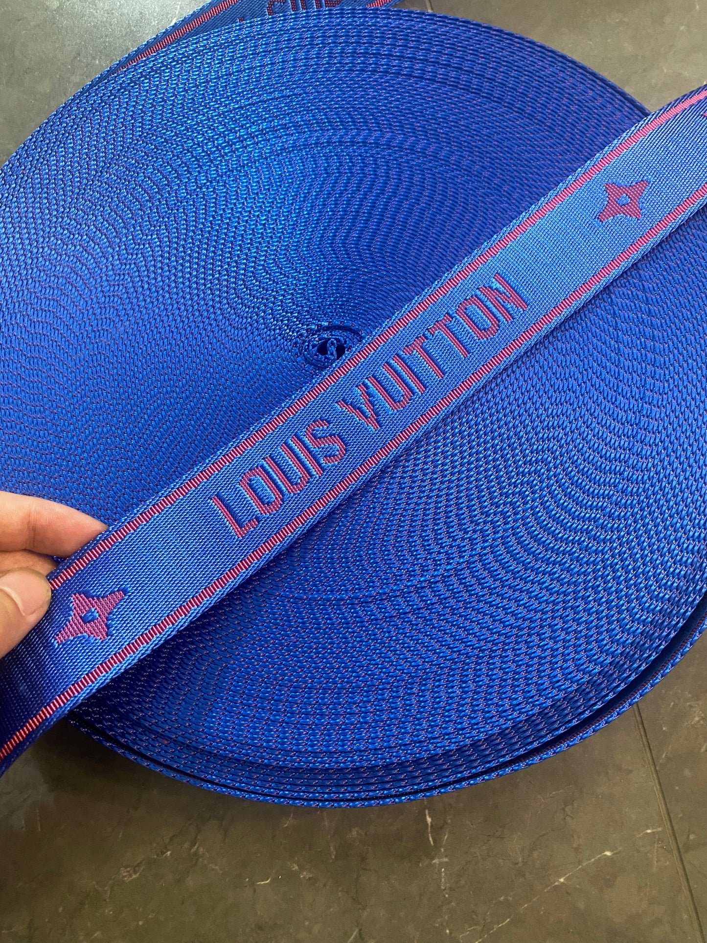 Vivid Blue Red Louis Vuitton LV Strap for Handmade DIY Crafts Bag Repair