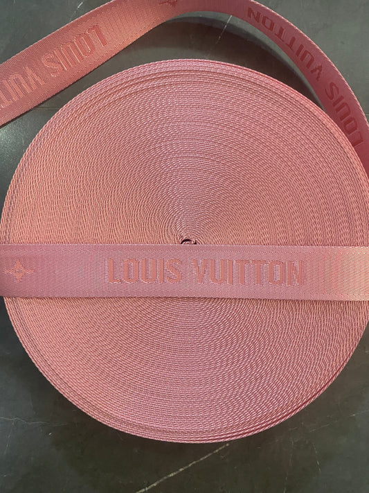 Sangle Louis Vuitton LV rose clair pour réparation de sac artisanal fait main